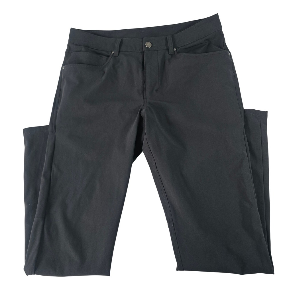 Lululemon Men ABC Slim-Fit‎ Pant 31 Black Warpstreme Five-Pocket Trousers M5597S